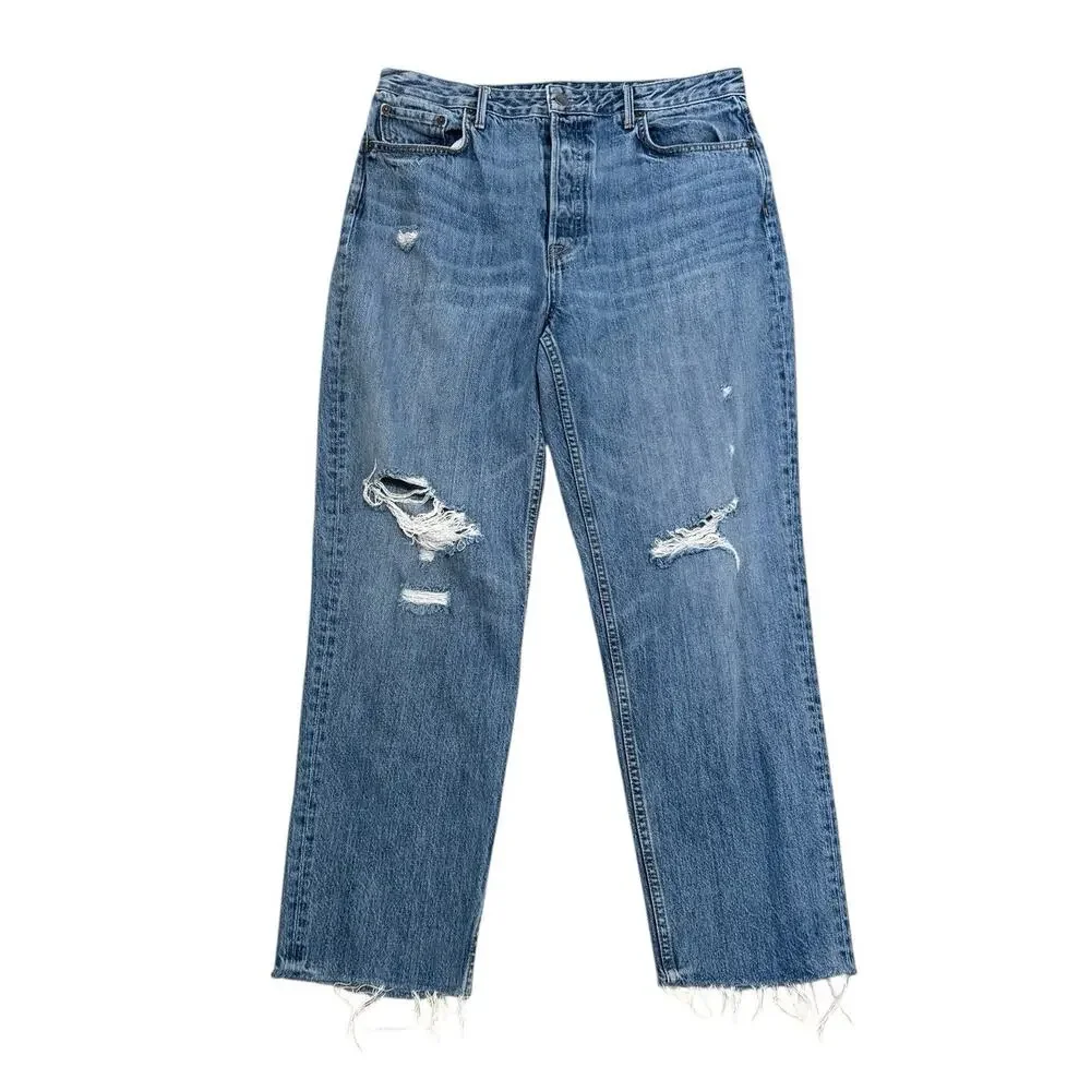 GRLFRND Devon Jeans 31 In My Mind Boyfriend High Rise Button Fly Cotton USA